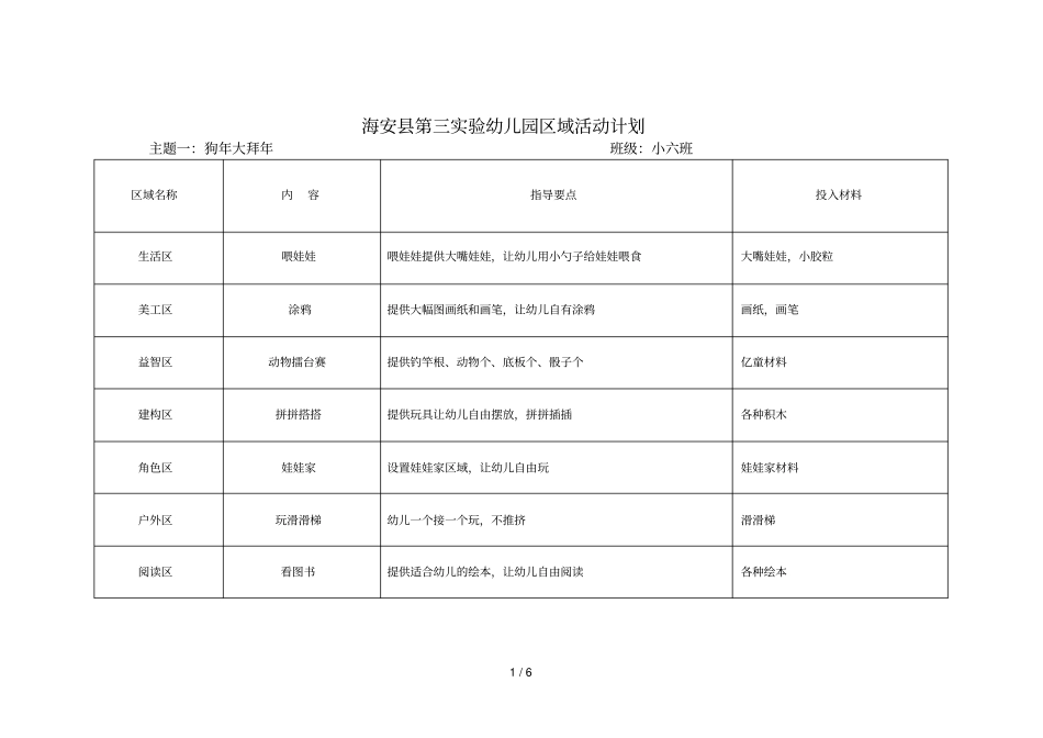 海安第三试验幼儿园区域活动计划_第1页