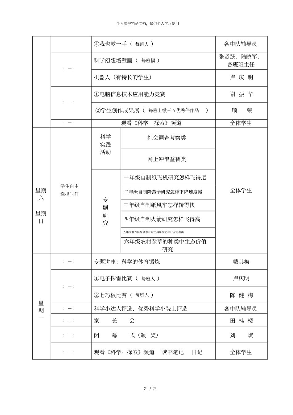 海安镇仁桥小学第十六届科学节活动安排表_第2页