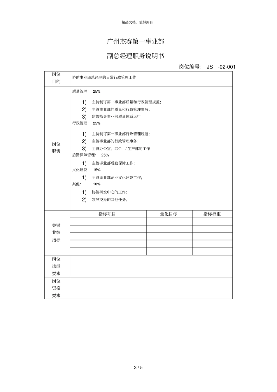 海问—广州杰赛—岗位职责第一事业部_第3页
