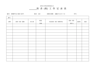 消杀毒工作记录表