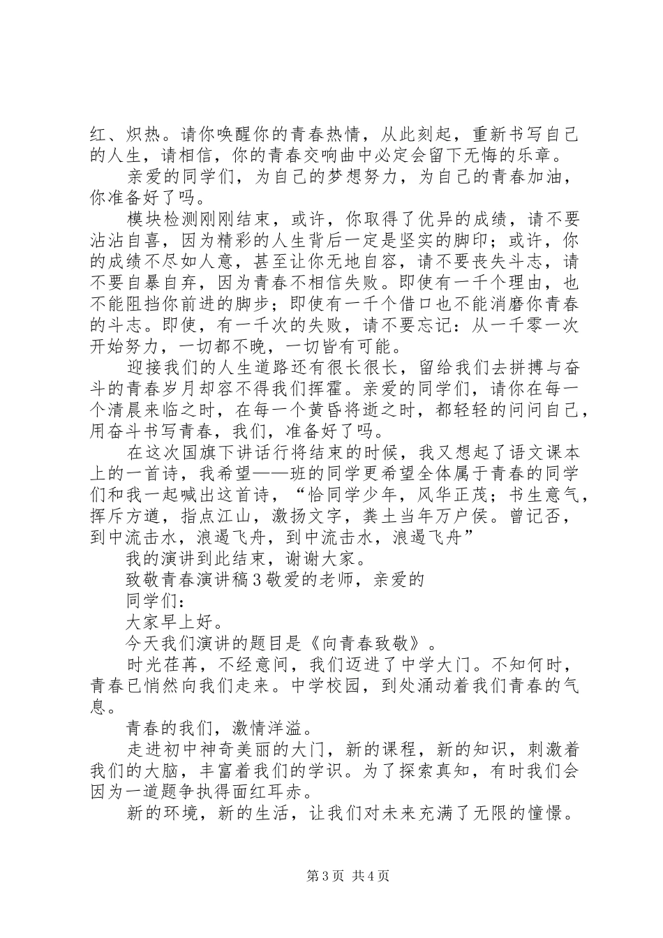 致敬青春演讲稿范文_第3页
