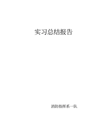 消防部队实习总结报告
