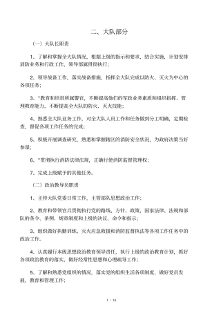 消防部队各岗位职责