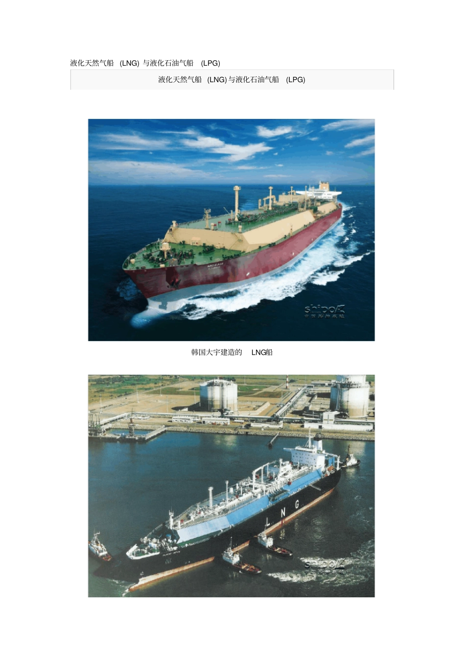 液化天然气船LNG与液化石油气船LPG_第1页