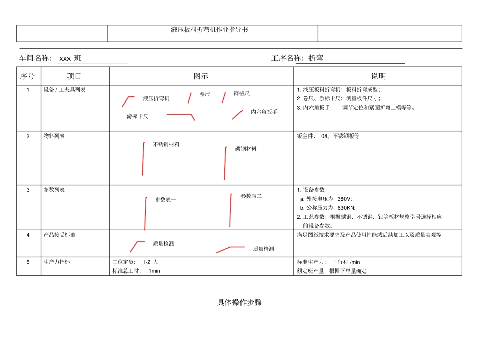 液压摆式折弯机作业指导书-_第1页