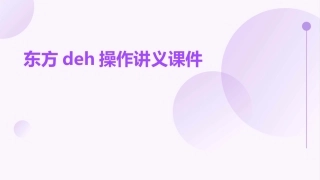 东方DEH操作讲义课件