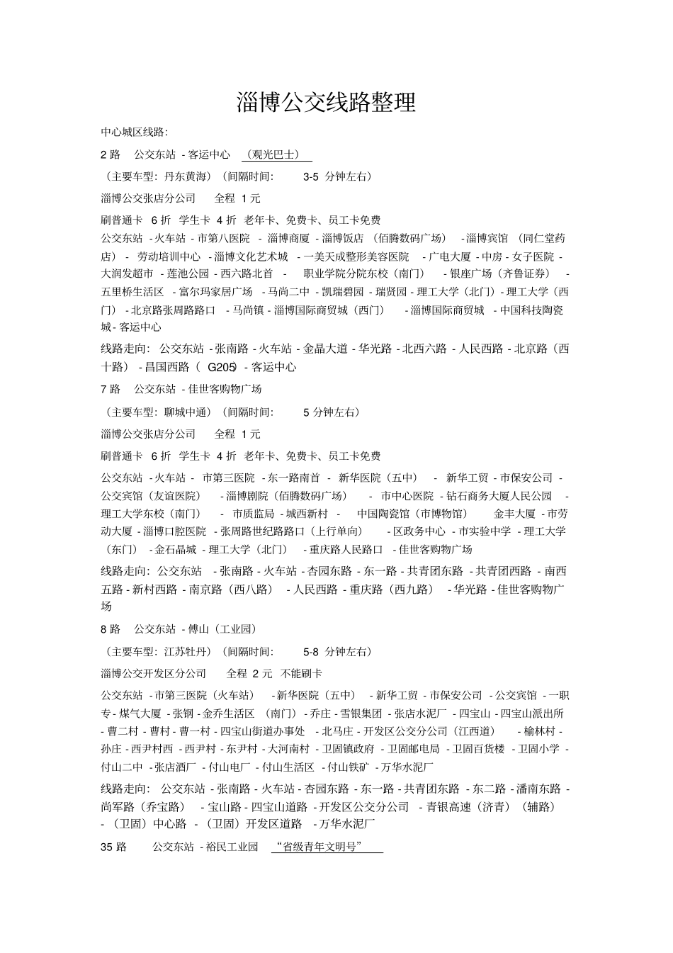 淄博公交线路整理107_第1页