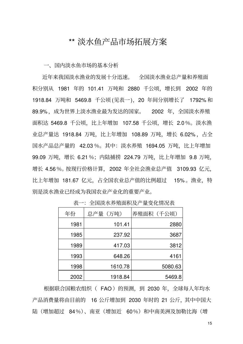 淡水鱼产品场拓展方案_第1页