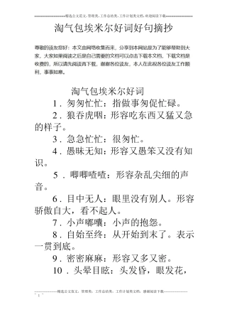 淘气包埃米尔好词好句摘抄