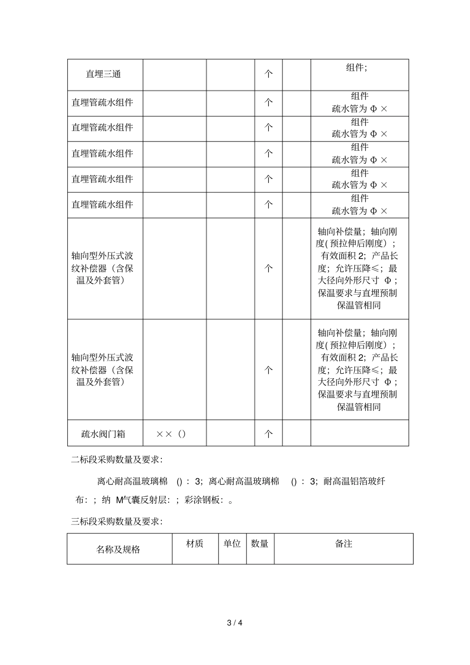淮南经济技术开发区供热管道用户支线改造项目采购_第3页