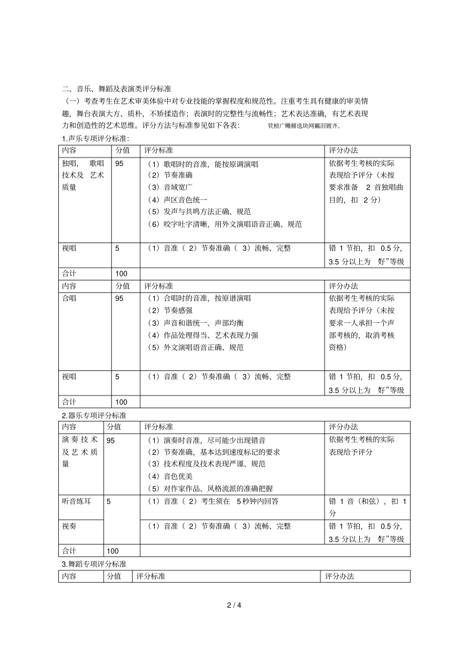 深圳中招音乐、舞蹈及表演类特长生_第2页