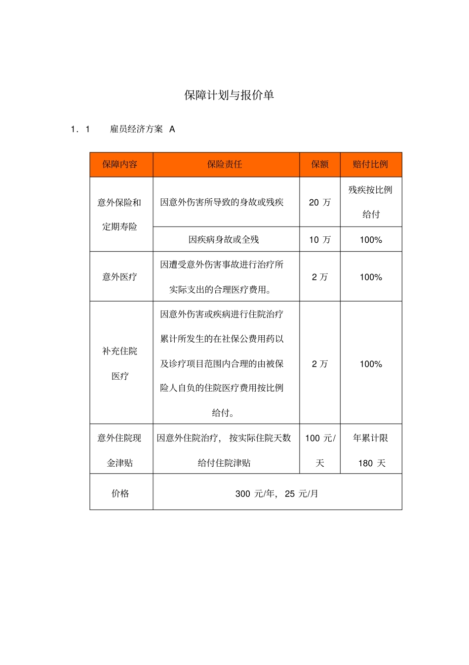 深圳外服雇员综合福利保障计划_第2页