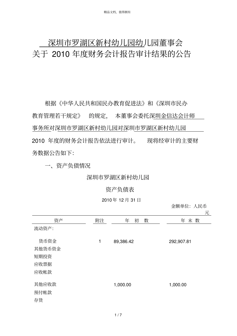 深圳罗湖区新村幼儿园幼儿园董事会_第1页