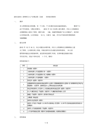 深圳积分入户过程全面有经验有教训