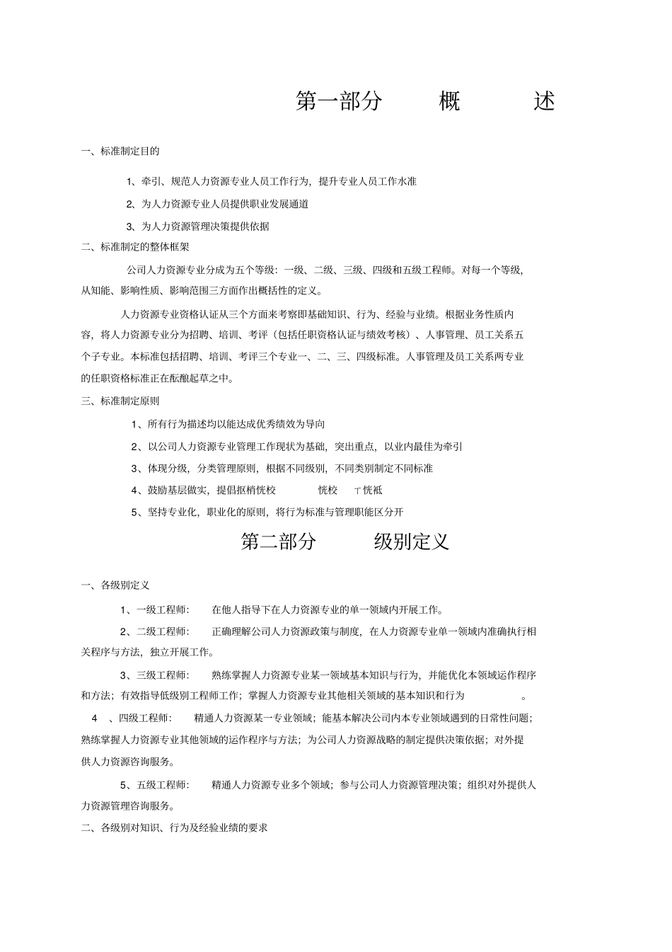深圳集团人力资源管理专业任职标准_第2页