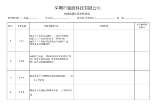 深圳量能科技有限公司EPTBATTERY内审检查表