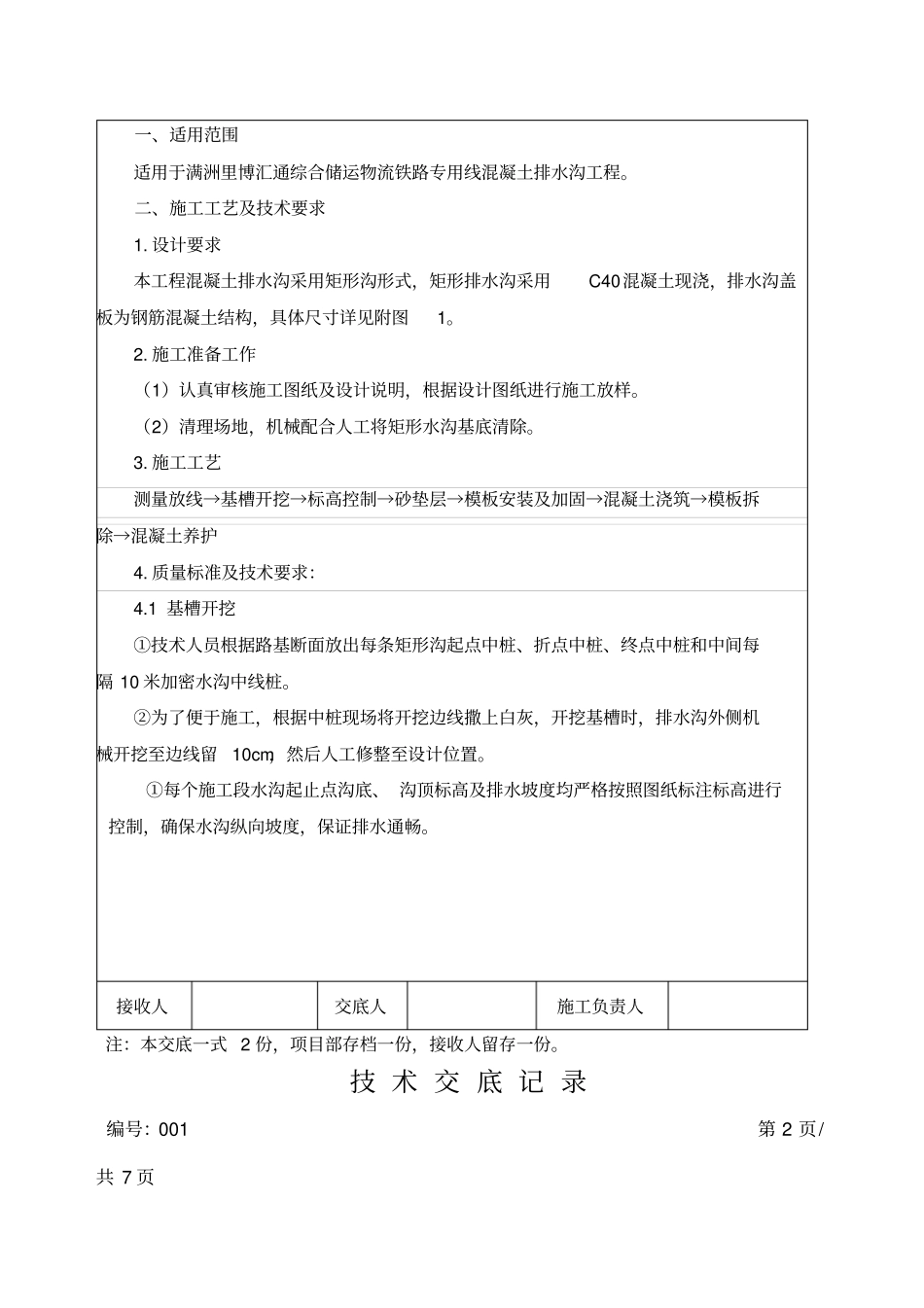 混凝土排水沟施工技术交底_第2页