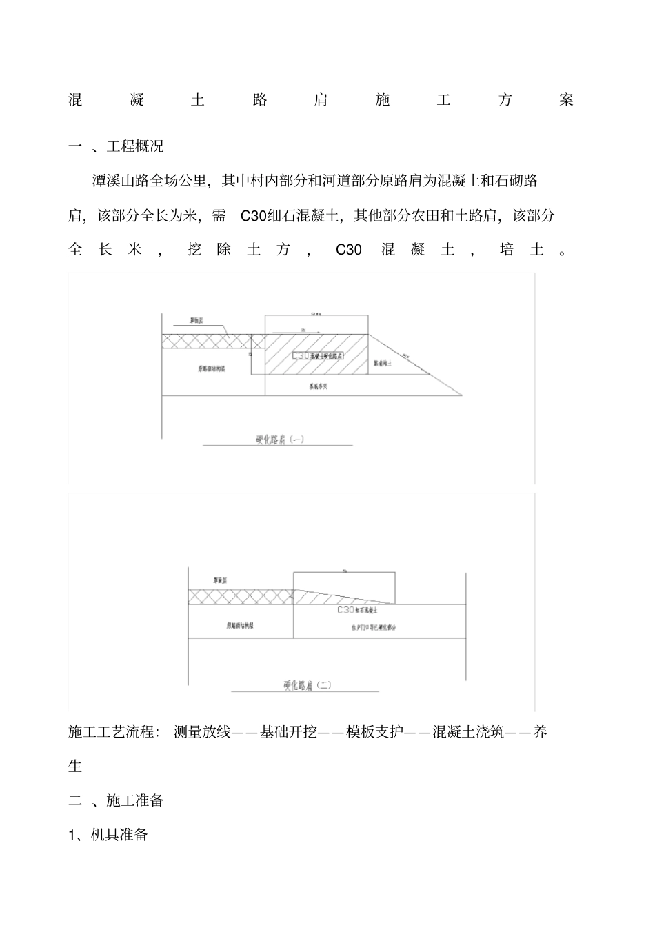 混凝土路肩施工方案_第1页