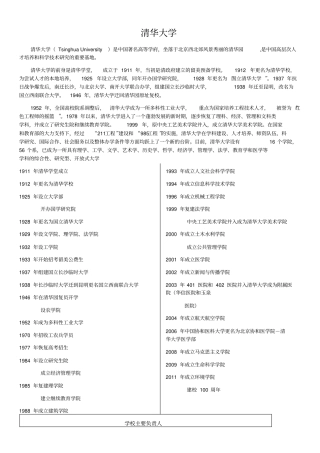 清华大学基本情况