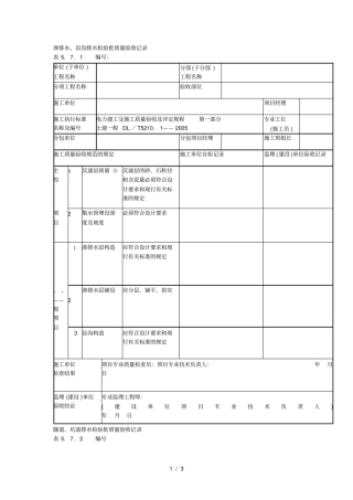 渗排水、盲沟排水检验批质量验收记录
