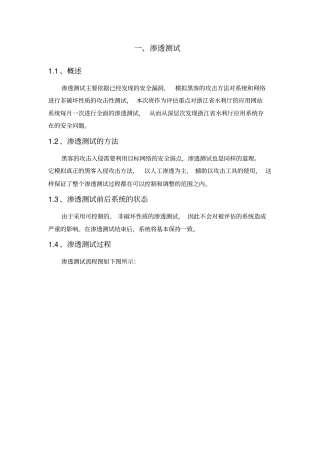 渗透测试风险评价技术方案