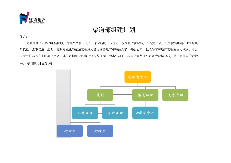 渠道部组建计划讲解_第1页