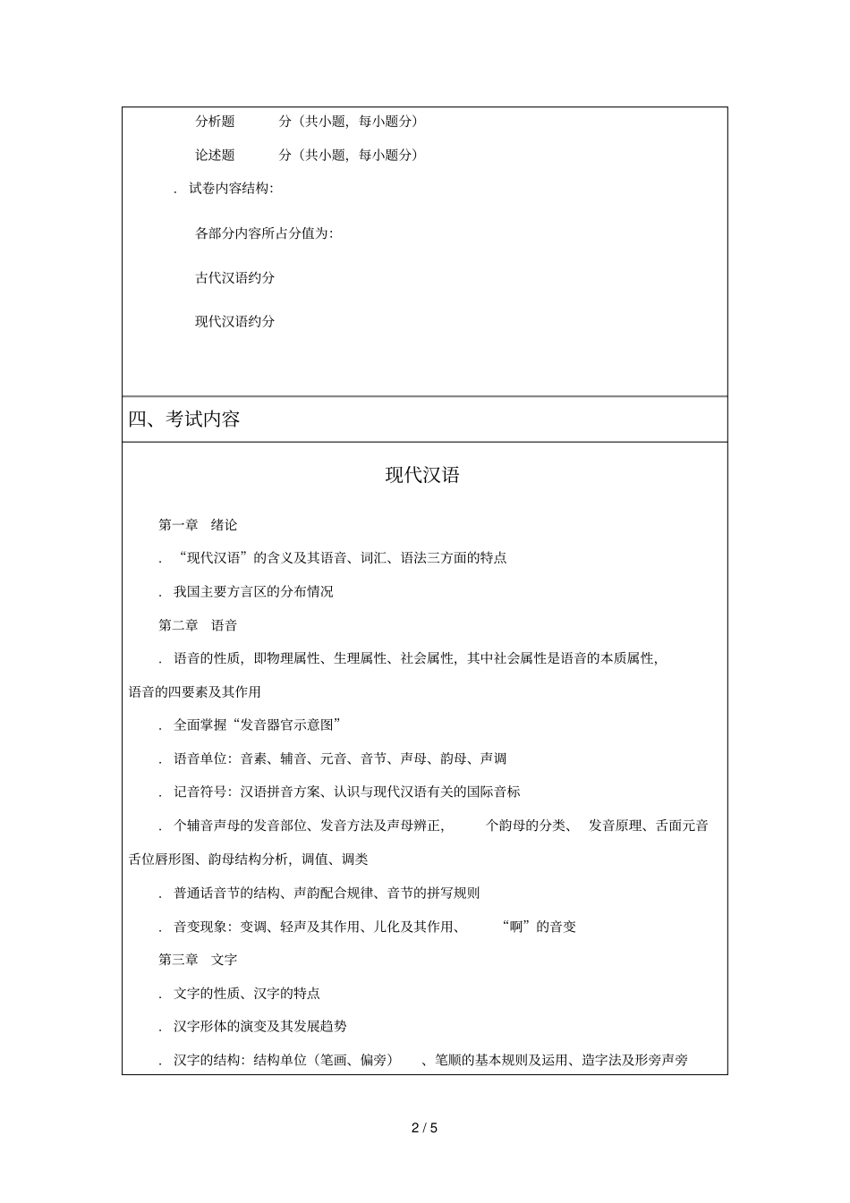 湖北民族学院2019年硕士研究生入学考试自命题科目考试大纲_第2页