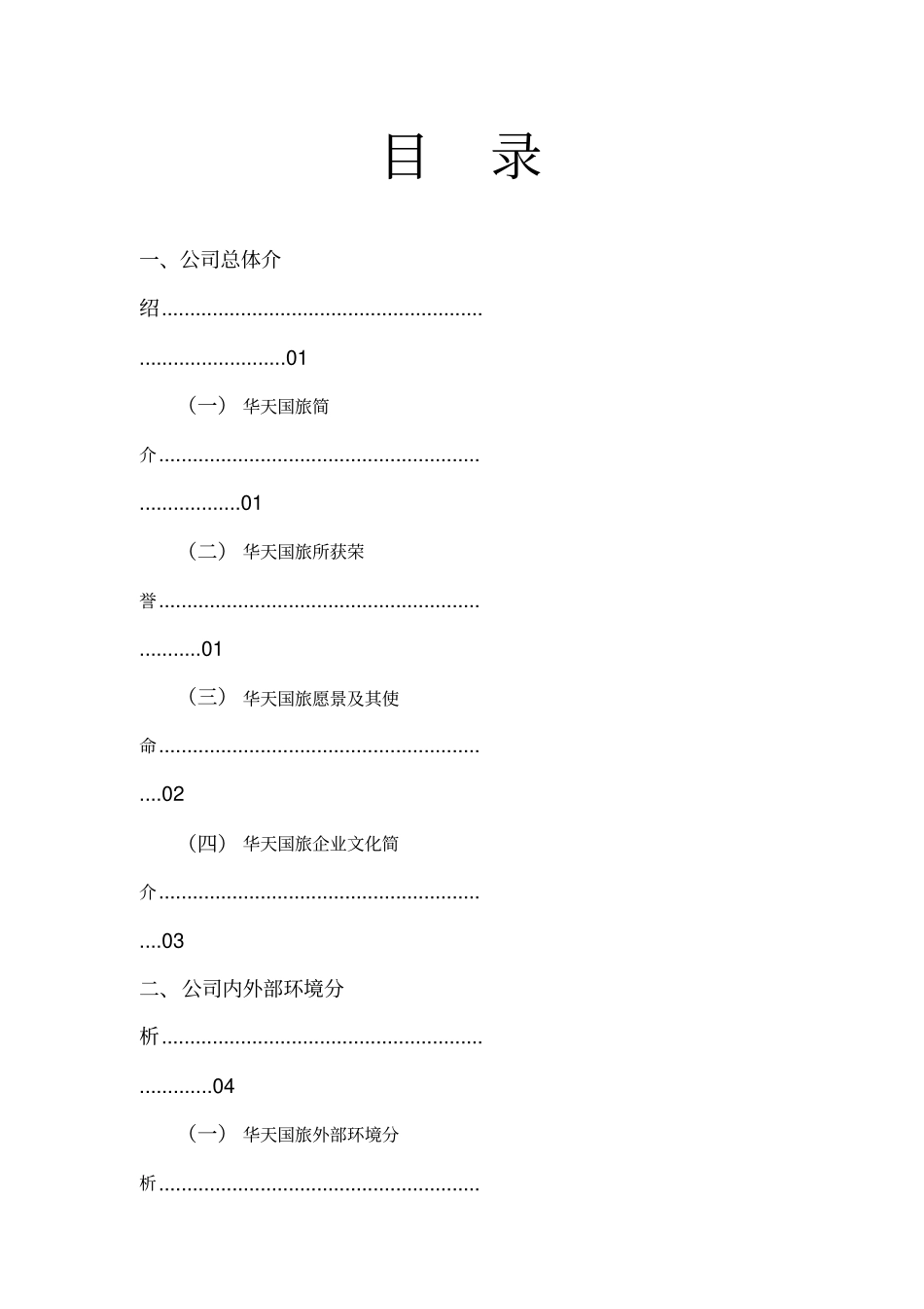 湖南华天国际旅行社企业战略管理报告_第2页