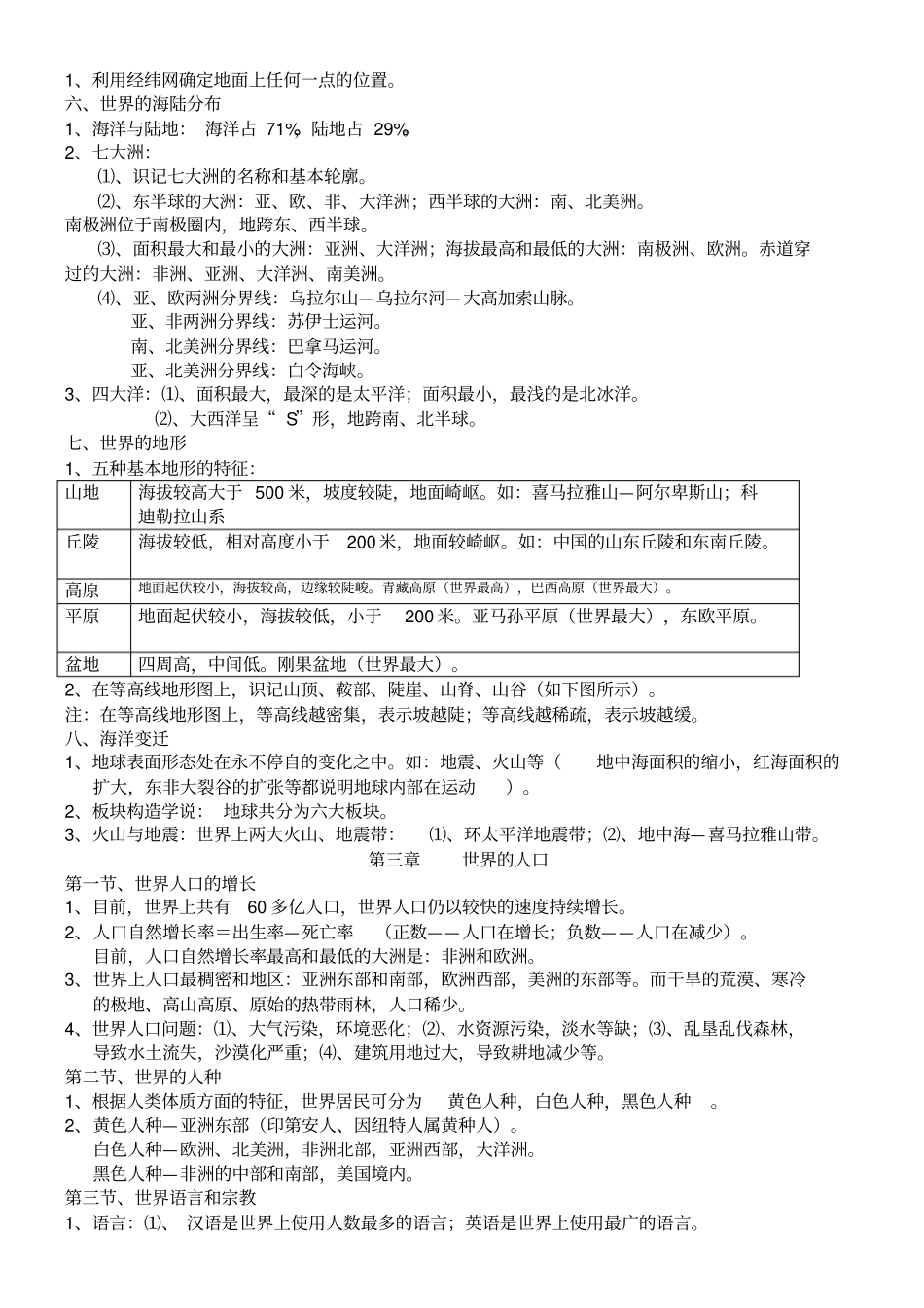 湘教版初中地理会考知识点汇总_第2页