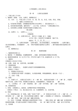 湘教版初中地理会考知识点汇总