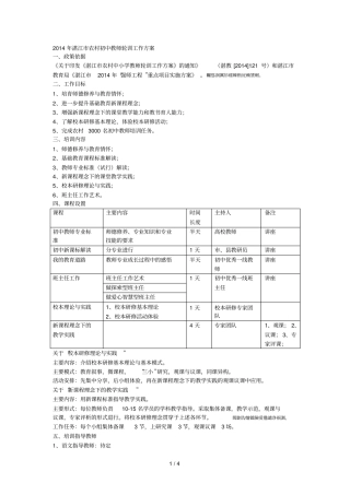 湛江农村初中教师轮训工作方案