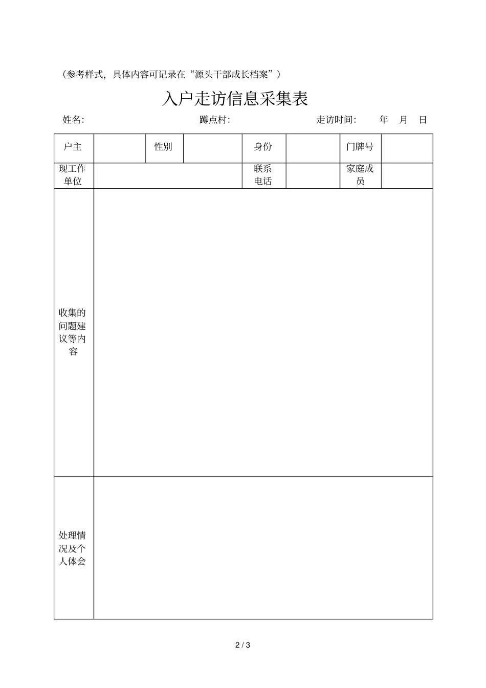 源头干部下百村蹲点调研走访情况统计表_第2页