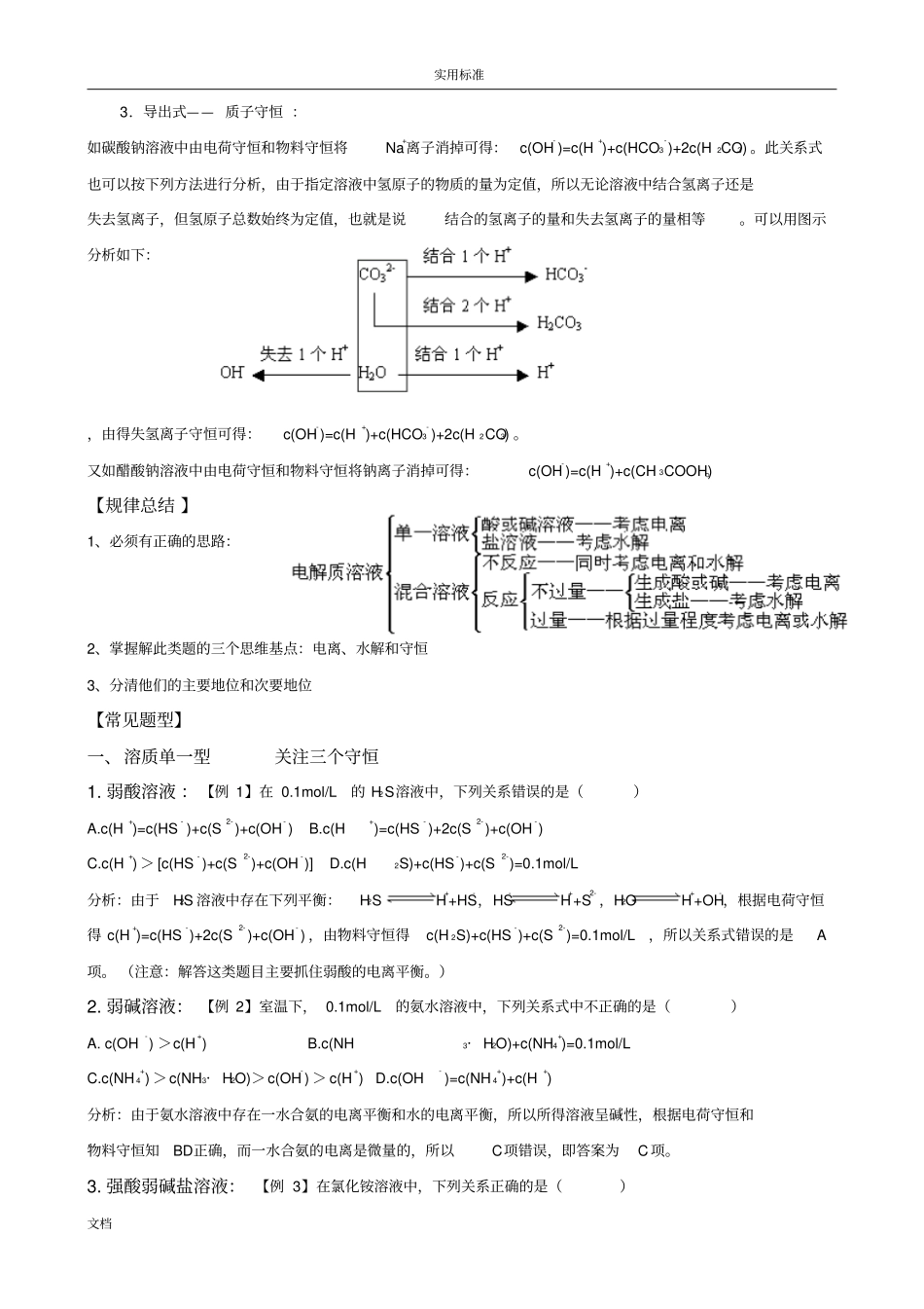 溶液中离子浓度大小比较总结材料归类超全_第2页