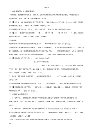 溶液中离子浓度大小比较总结材料归类超全