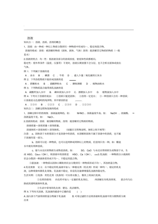 溶液复习讲义