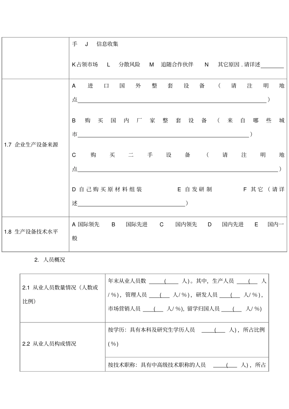 滁州电子信息产业基地发展规划企业调查表_第2页