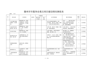 滕州年服务业重点项目建设情况调度表