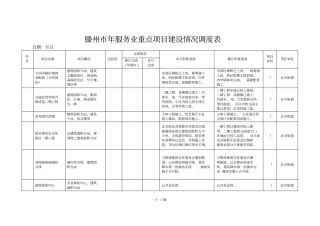 滕州服务业重点项目建设情况调度表