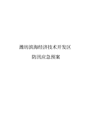 滨海开发区防汛预案2012