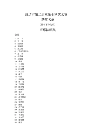 潍坊第二届欢乐金秋艺术节