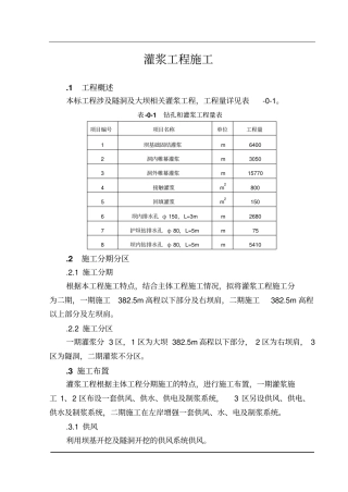 灌浆工程施工方案