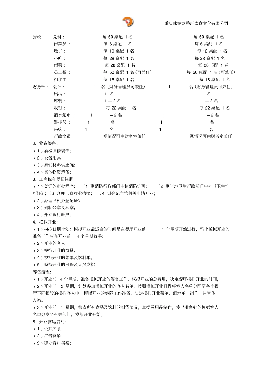 火锅新开业店的筹备计划_第2页