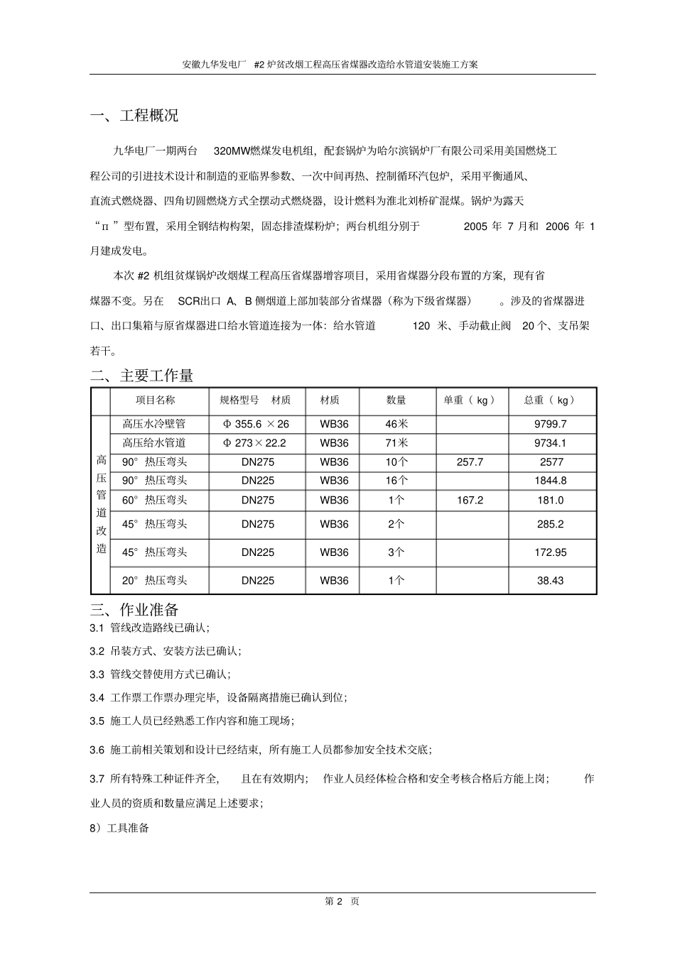 煤器给水管安装施工方案全解_第2页