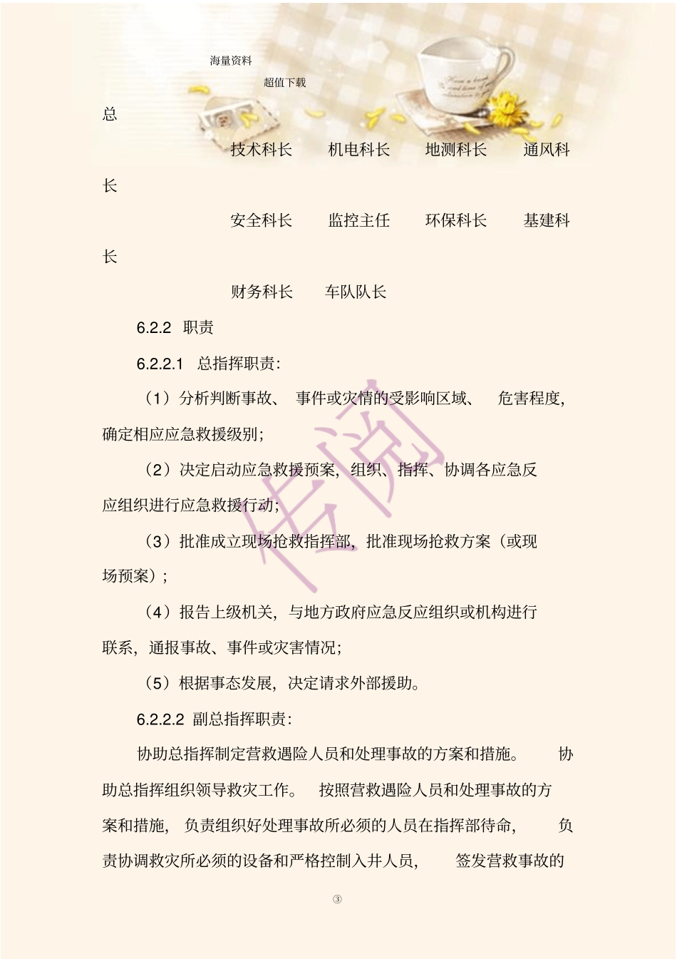 煤矿危险化学品事故应急救援预案_第3页