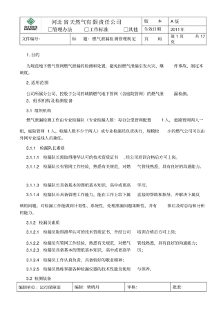 燃气泄漏检测管理规定