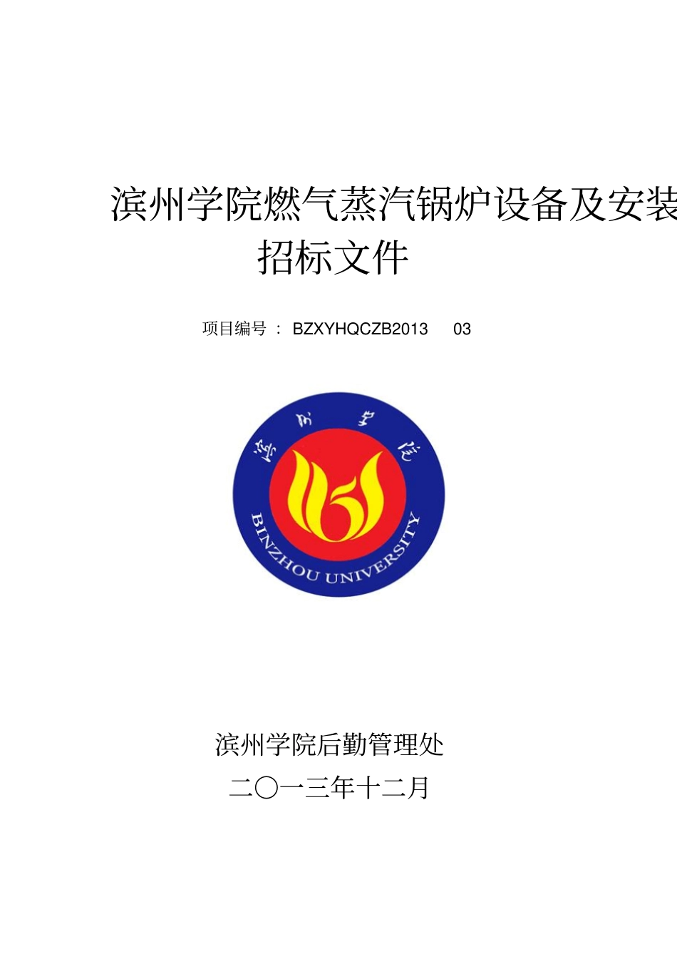 燃气蒸汽锅炉招标文件_第1页