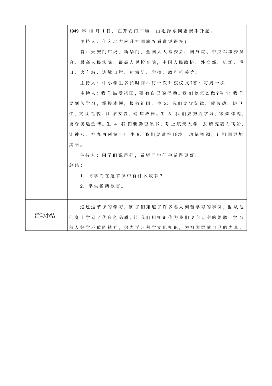 爱学习爱劳动爱祖国班队活动记录_第2页