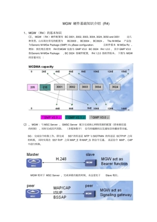 爱立信MGW基础知识介绍-韩华
