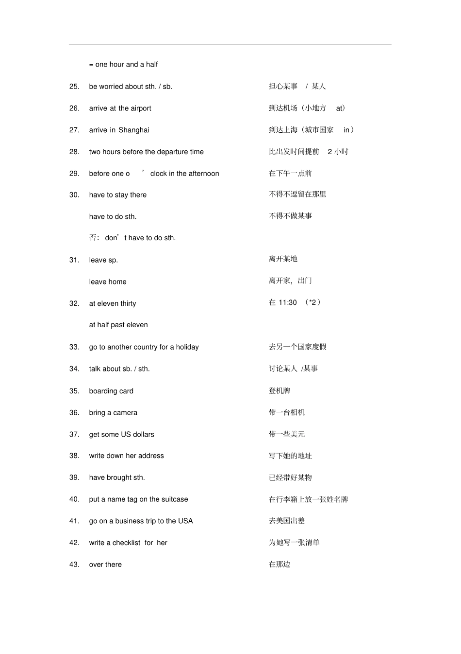 牛津上海版六年级第二学期Unit2Attheairport知识梳理_第3页