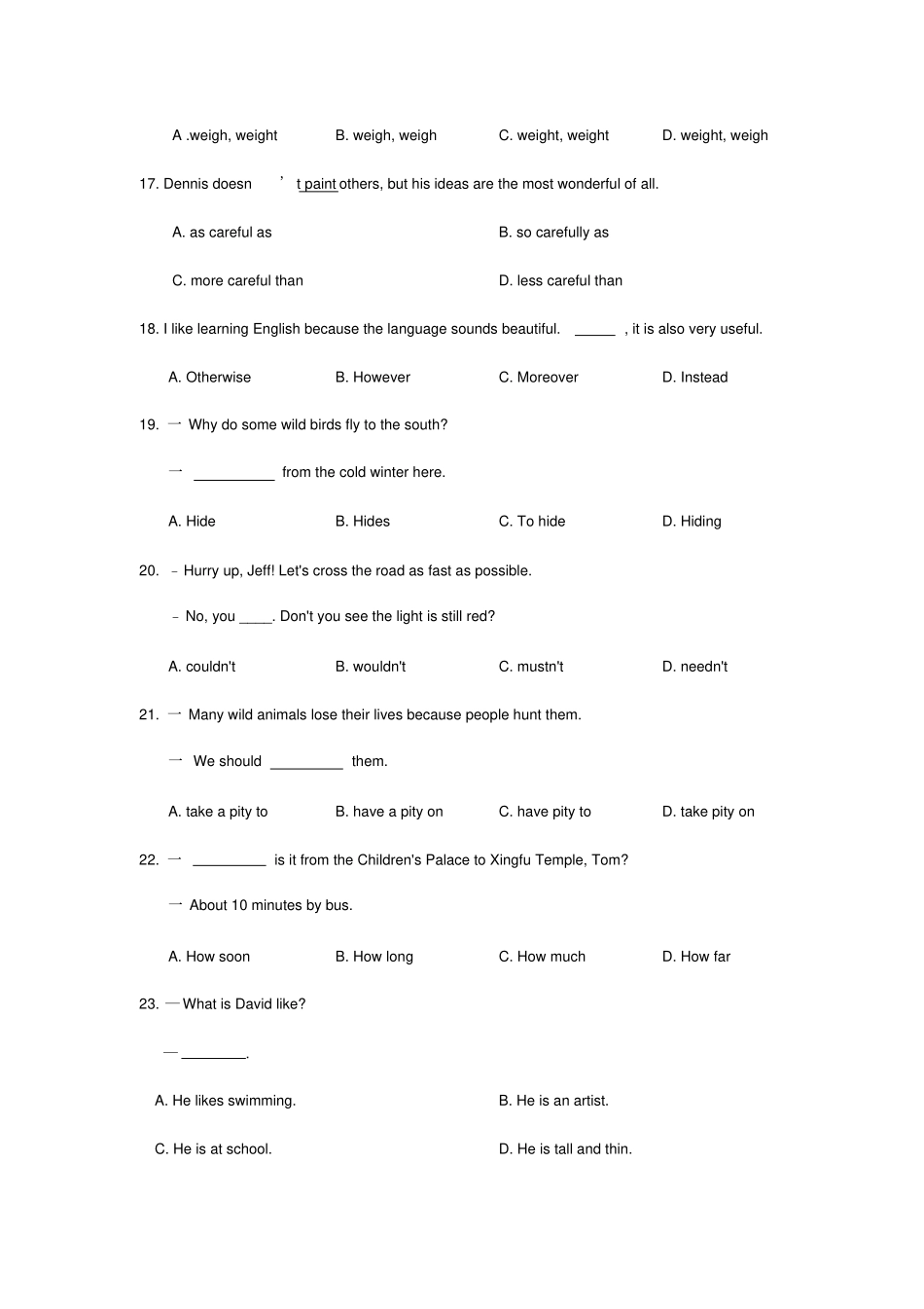 牛津译林版八年级上册江苏英语期末复习8AUnitUnit6综合复习训练含答案_第3页